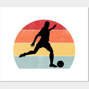 Soccer player vintage retro style Posters and Art